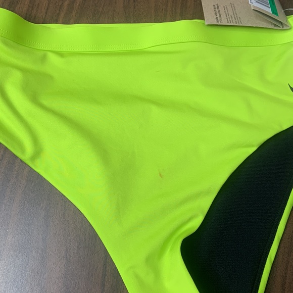 Nike Women's Scoop Neck High Waist Bikini Bottom  Lime Green XL NWT - Picture 5 of 5
